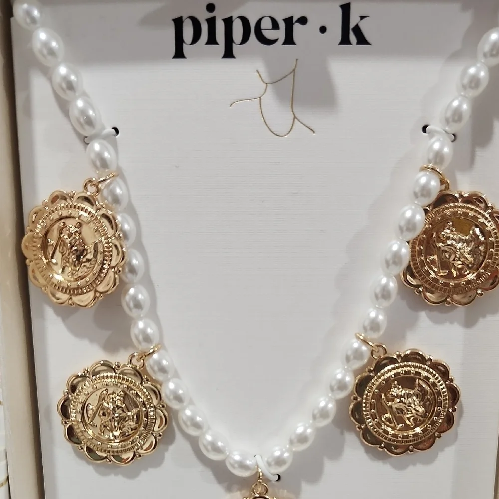 💛▪️Piper K▪️ Galley Of Los Angeles St Christopher Coin Glass Pearl 16